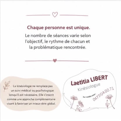 Illustration sur le caractère personnalisé du nombre de séances de kinésiologie